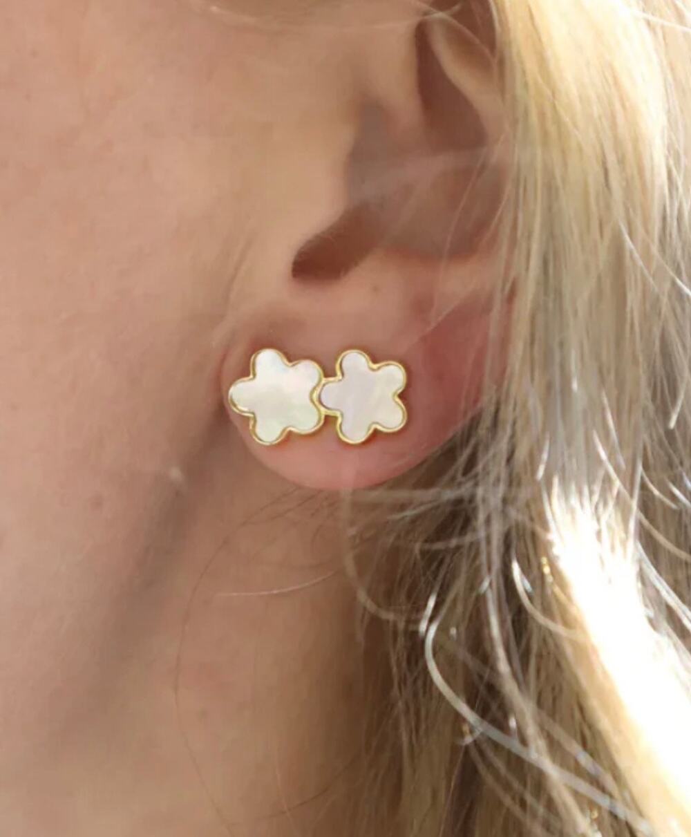 Asha by Ashley McCormick Lilia Climber Flower Earrings 14K Gold Classic